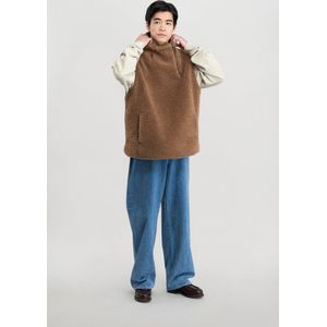 Woolrich unisex Bodywarmer van gerecyclede sweatstof-wolmix Beige Grootte L