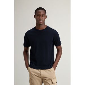 Woolrich heren Trui met korte mouwen van puur katoen Blauw Grootte 3XL