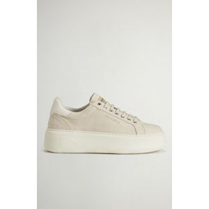 Woolrich Dames Chunky Court-sneakers van katoen met geborduurd logo Beige Grootte 39