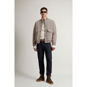 Woolrich heren Miles-bomberjack van wolmix Grey Grootte XS