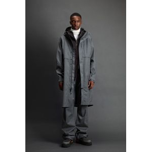 Woolrich heren Mantel van Italiaanse scheerwol met capuchon by Todd Snyder Grey Grootte L