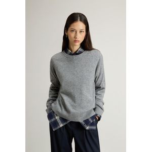 Woolrich dames Trui met ronde hals van een mix van scheerwol en kasjmier Grey Grootte L