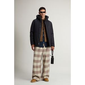 Woolrich heren Korte parka van wol- en zijdenmix, vervaardigd met gebruik van een Loro Piana-stof Zwart Grootte 3XL