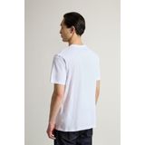 Woolrich heren T-shirt van puur katoen met logo Wit Grootte 3XL