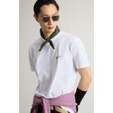 Woolrich heren T-shirt van puur katoen met logo Wit Grootte 3XL