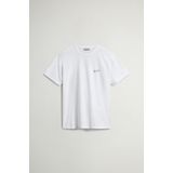 Woolrich heren T-shirt van puur katoen met logo Wit Grootte 3XL