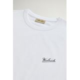 Woolrich heren T-shirt van puur katoen met logo Wit Grootte 3XL
