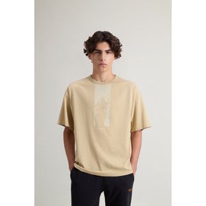 Woolrich Achteraf geverfde T-shirt voor jongens van puur katoen met print Beige Grootte 10