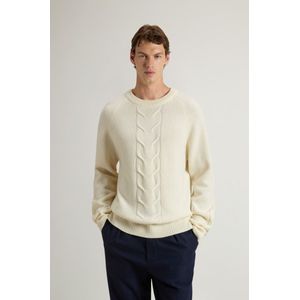 Woolrich heren Trui met ronde hals van zuivere wol Wit Grootte S