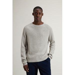 Woolrich heren Trui met ronde hals van wolmix Grey Grootte 3XL