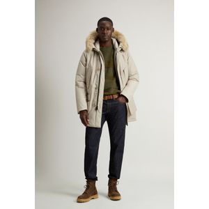 Woolrich heren Arctic Parka van Ramar Cloth-stof met afneembare bontrand Beige Grootte 3XL