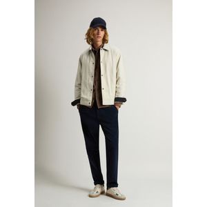 Woolrich heren Keating-overhemdjack van gerecyclede Italiaanse wolmix Beige Grootte L