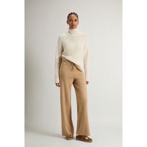 Woolrich dames Wide-leg broek van een mix van scheerwol en kasjmier Beige Grootte L