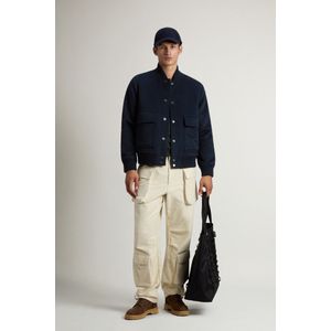 Woolrich heren Miles-bomberjack van wolmix Blauw Grootte 3XL