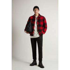 Woolrich heren Alaskan Check-overhemdjack van gerecyclede Italiaanse wolmix Rood Grootte 3XL