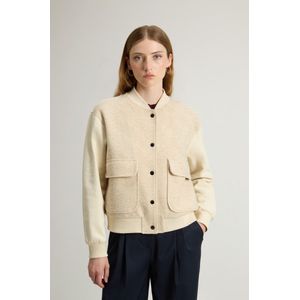Woolrich dames Sweater met knopen van sweatstof van zuiver geborsteld katoen Beige Grootte L