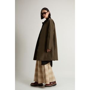 Woolrich dames Mantel van Ramar Cloth met corduroykraag Groen Grootte L