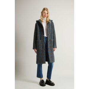 Woolrich dames Gentry lange geruite mantel met capuchon Grey Grootte L