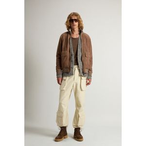 Woolrich heren Omkeerbaar bomberjack van suède Bruin Grootte 3XL