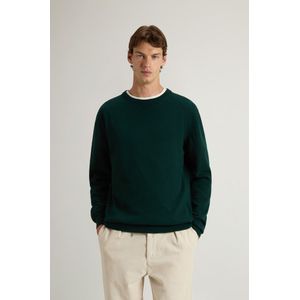 Woolrich heren Trui met ronde hals van zuivere lamswol Groen Grootte 3XL