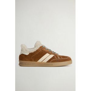 Woolrich dames Doubleu Tennis sneakers van suède met schapenvacht voering Beige Grootte 38