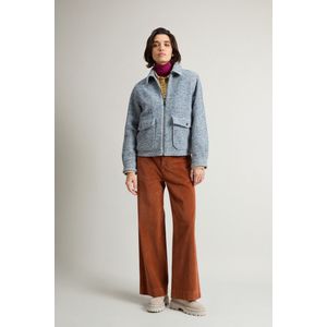 Woolrich Dames Overhemdjack van wolmix Blauw Grootte M