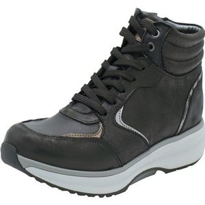 Xsensible - Louisiana - Halfhoge Dames Veterschoen - Zwart - Hoogwaardig Leer en Nubuck