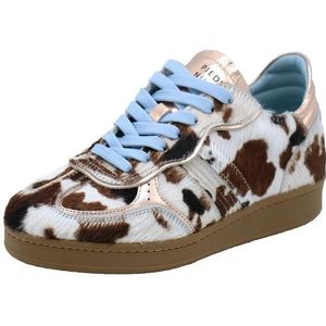 Piedi Nudi - Imola - Damessneaker - Koeienprint met Roze Accenten - Veterschoen