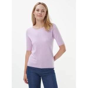 Trui ronde hals scheerwol en kasjmier Van Peter Hahn paars