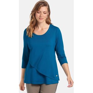Shirt 3/4-mouwen en dubbele voorkant Van Anna Aura turquoise