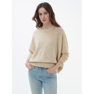 Trui ronde hals Van Peter Hahn beige