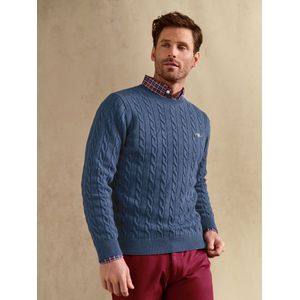 Trui ronde hals 100% katoen Van GANT blauw