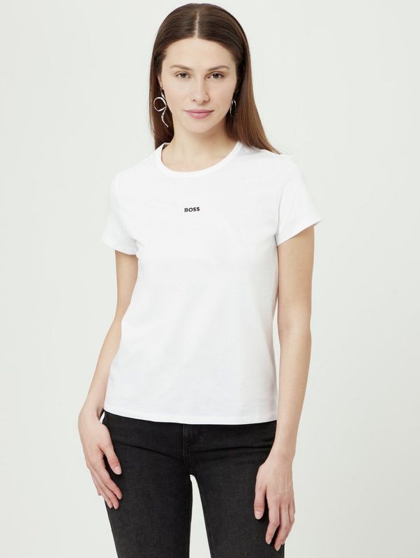 BOSS - Slim-fit T-shirt - Zwart - Biologisch Katoen