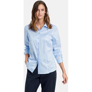 Blouse 100% katoen lange mouwen Van Eterna blauw