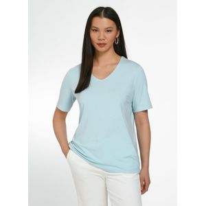 Shirt korte mou­wen en V-hals Van Emilia Lay blauw