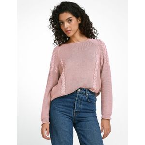 Trui ronde hals 100% katoen Van Peter Hahn roze