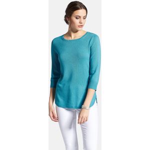 Trui ronde hals en 3/4-mouwen Van Peter Hahn turquoise