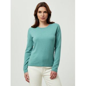 Trui scheerwol en kasjmier ronde hals Van Peter Hahn groen