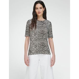 Shirt ronde hals en luipaardprint Van Peter Hahn wit
