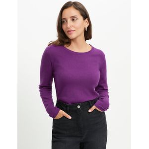 Trui scheerwol en kasjmier ronde hals Van Peter Hahn paars