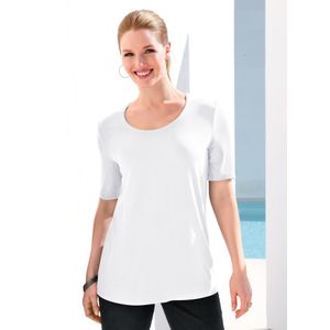 Shirt ronde hals en korte mouwen Van Emilia Lay wit