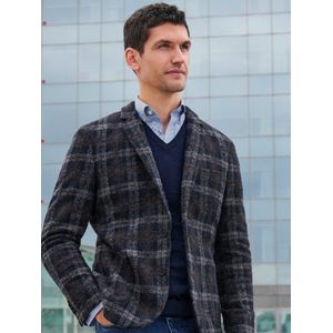 Trui 100% scheerwol V-hals Van Peter Hahn blauw