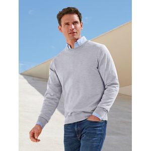 Trui 100% scheerwol ronde hals Van Peter Hahn grijs