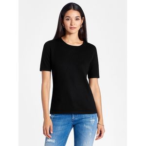 Trui ronde hals en korte mouwen Van Peter Hahn zwart