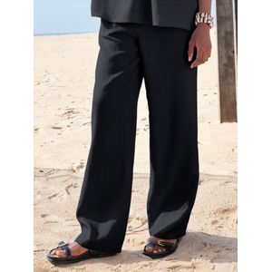 Comfortbroek pasvorm Cornelia 100% linnen Van Peter Hahn zwart