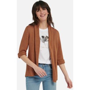 Cardigan 100% katoen Van Peter Hahn bruin