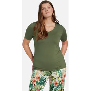 Shirt korte mou­wen en V-hals Van Emilia Lay groen