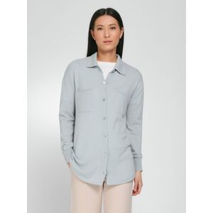 Gebreid shirt polokraag Van Peter Hahn blauw