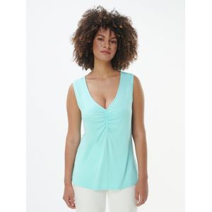 Top opneemdetails Van Emilia Lay turquoise