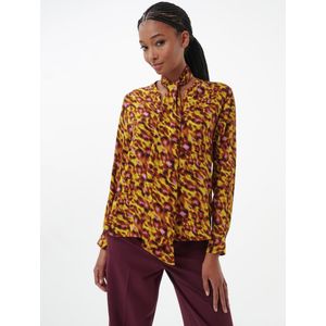 Blouse kraagstrik Van BASLER geel